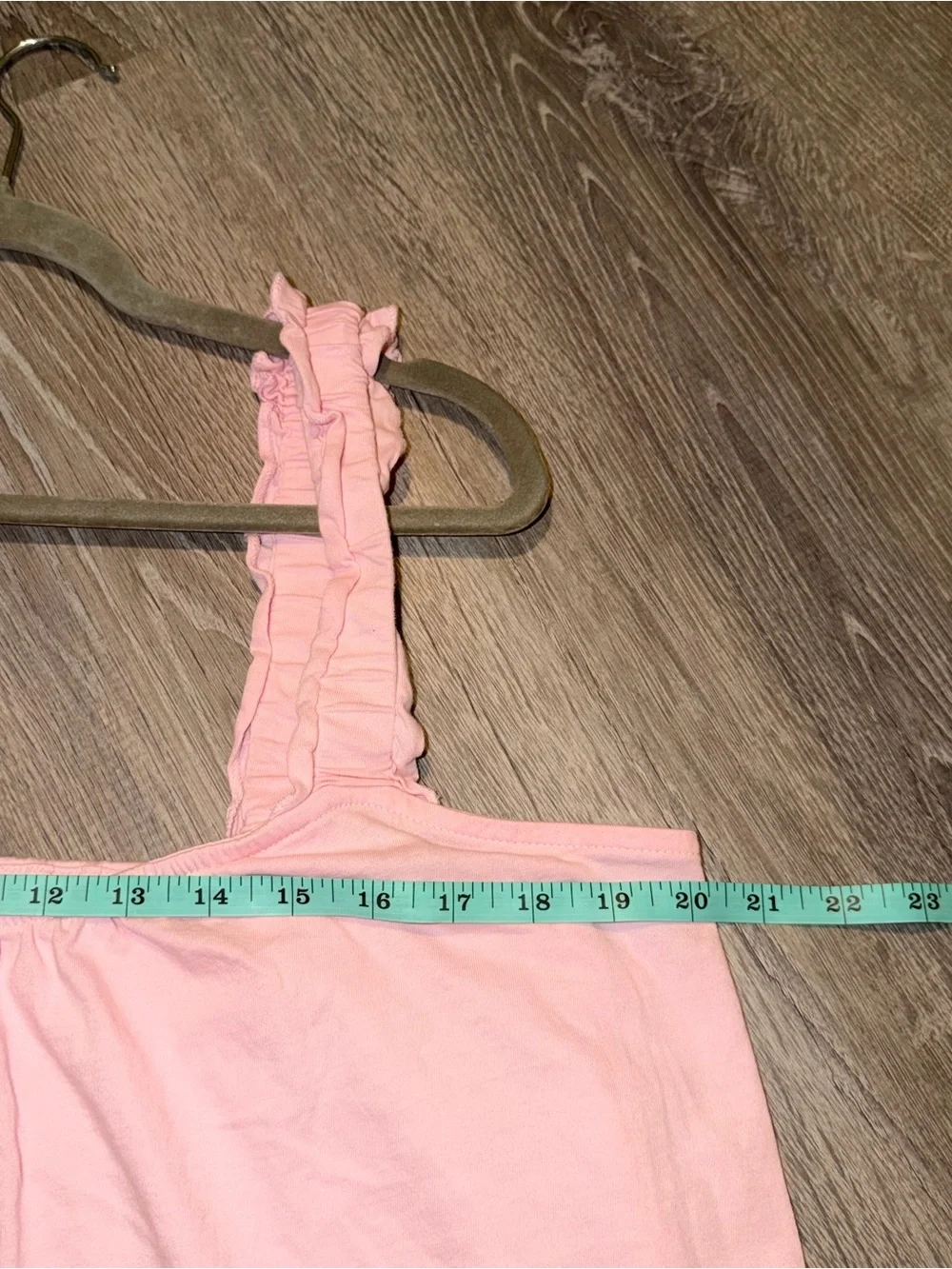 J. Crew Light Pink broken in jersey knit Ruffle mini dress L